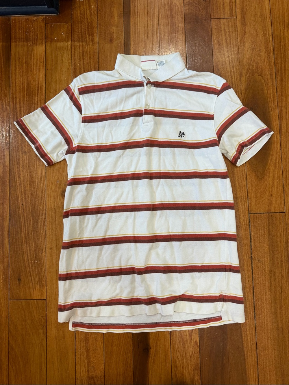 Aéropostale Original Y2K Striped Polo Shirt Mens Medium 100% Cotton USA Style